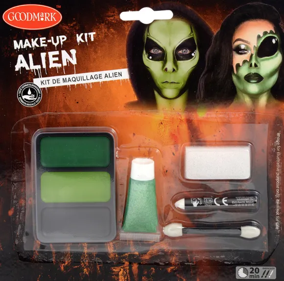 Alien make-up sæt grøn