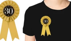 Badge 30 med satinbånd guld