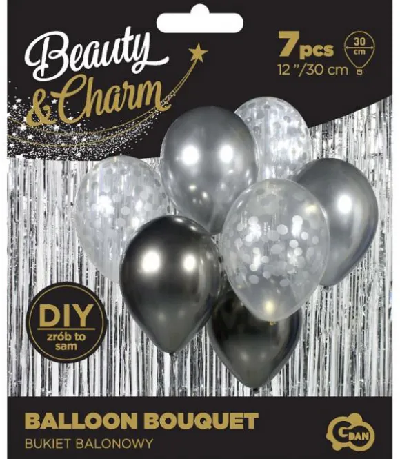 Ballon buket sølv-grafit