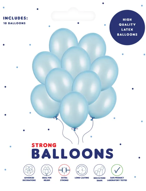 Balloner lyseblå 30 cm 10-pak