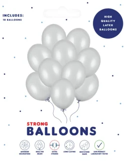 Balloner sølv 30 cm 10-pak