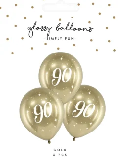Ballon glossy 90 guld 6-pak