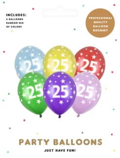 Ballon 25 metallic mix 6-pk