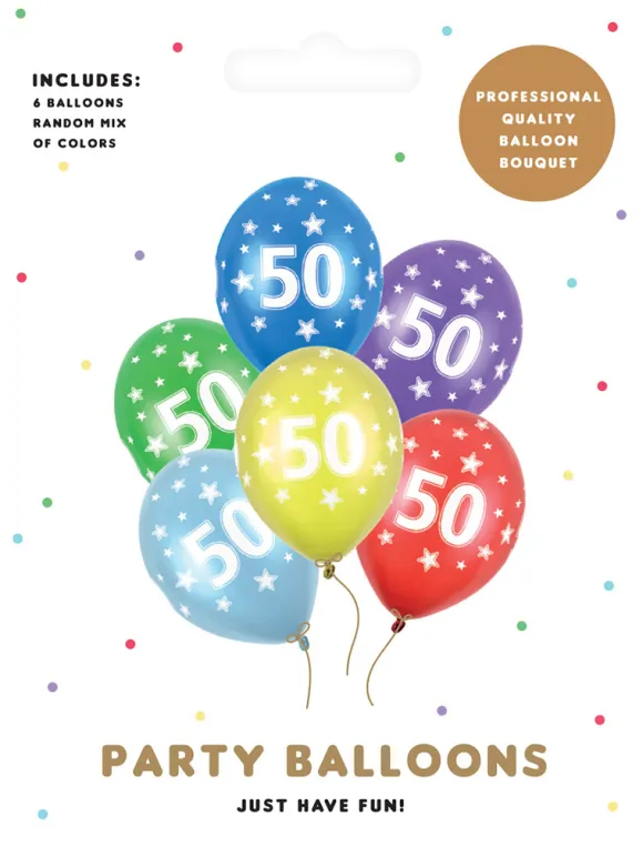 Ballon 50 metallic mix 6-pk