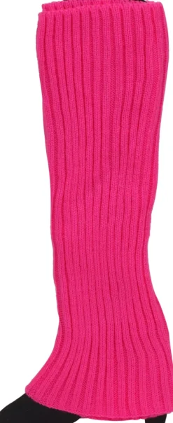 Benvarmere strik, neon-pink