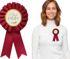 Best MUM badge med satinbånd