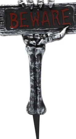 BEWARE skelet-arm skilt