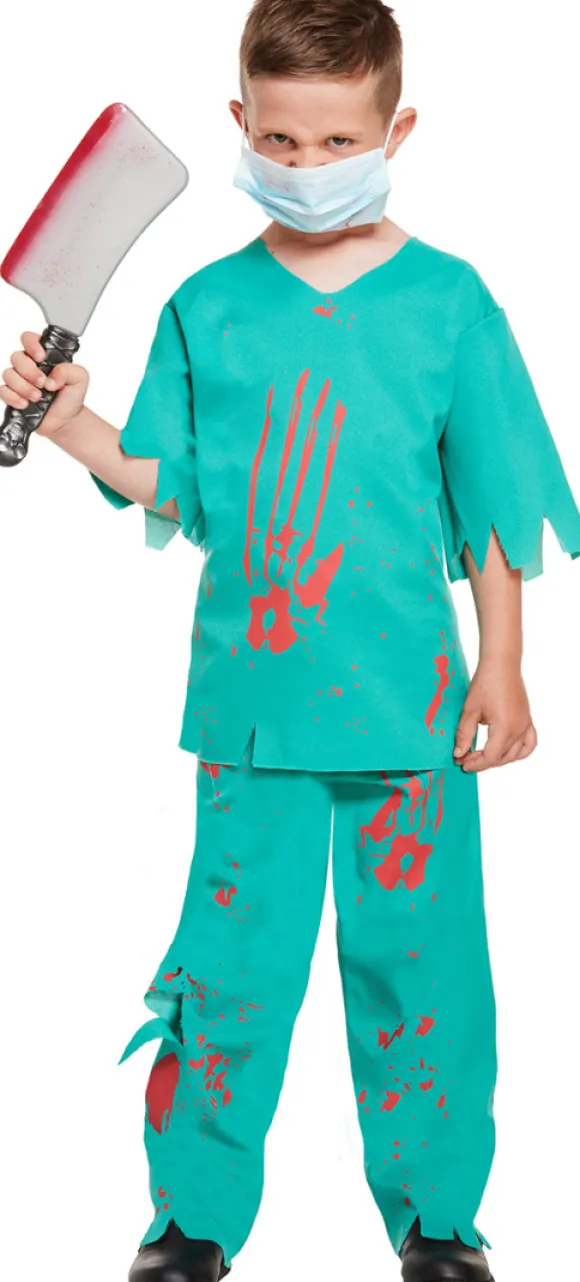 Blodig kirurg kostume 10-12 år