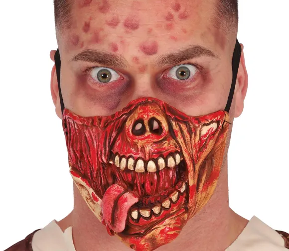 Blodigt ansigt halvmaske, latex