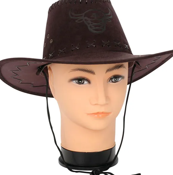 Cowboyhat brun ruskindslook