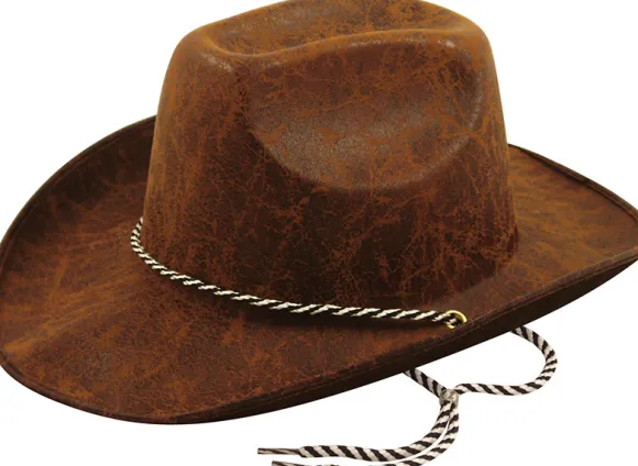 Cowboyhat brun, slidt look