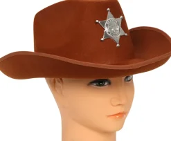 Cowboyhat med sherifstjerne