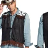 Cowboy vest, sort, str. L/XL