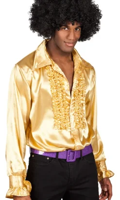 Disco skjorte guld, M/L