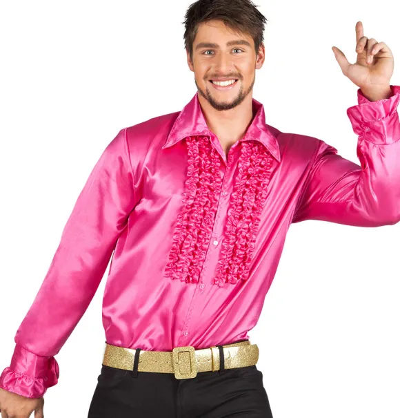 Disco skjorte pink, XL