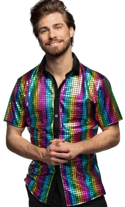 Disco skjorte rainbow, XL