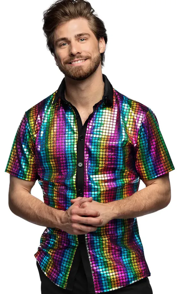Disco skjorte rainbow, XXL