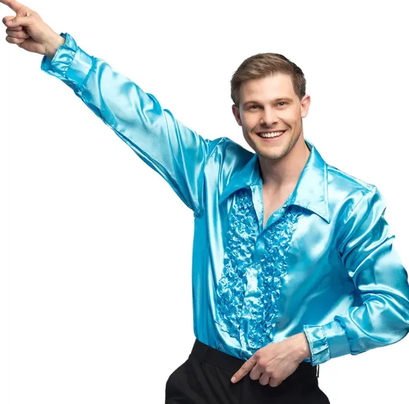 Disco skjorte turkis, L