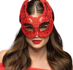 Djævel blonde maske, rød