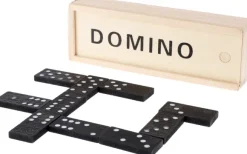 Domino spil i træ-æske