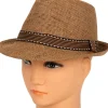 Fedora stråhat, lys brun