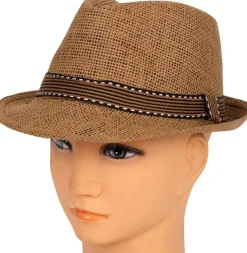 Fedora stråhat, lys brun