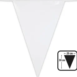 Flagguirlande hvid 10 m