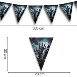 Flagguirlande zombiehånd 3m