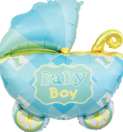 Folieballon barnevogn lyseblå