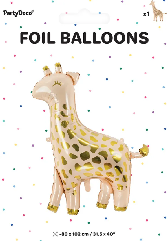 Folieballon giraf 80x102 cm