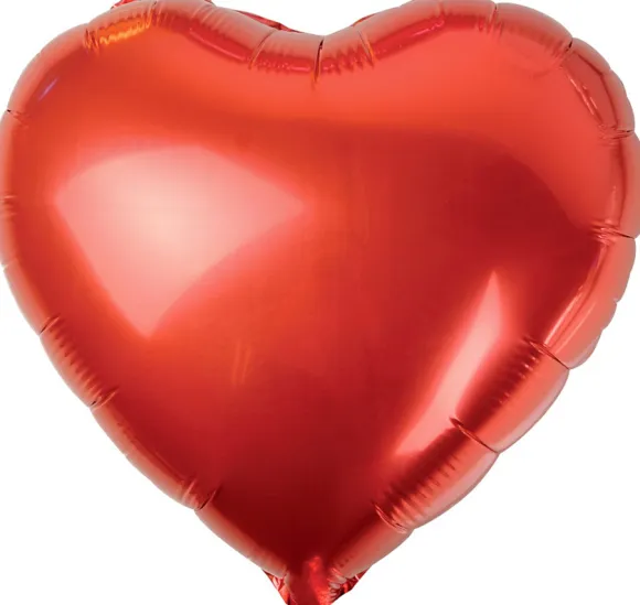 Folieballon hjerte 37 cm, rød