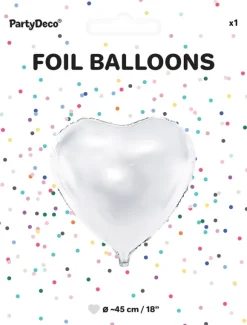 Folieballon hjerte hvid