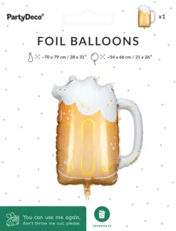 Folieballon ølkrus 54x66 cm