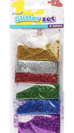 Glitter sæt 6 farver á 2 g