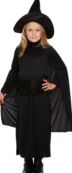 Heks kostume, sort 10-12 år