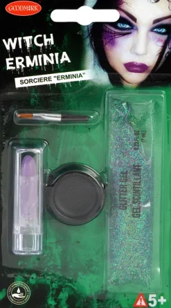 Heks makeup m/grøn glitter