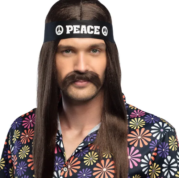 Hippie overskæg, brun