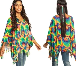 Hippie poncho med pandebånd