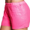 Hotpants pink paillet, M