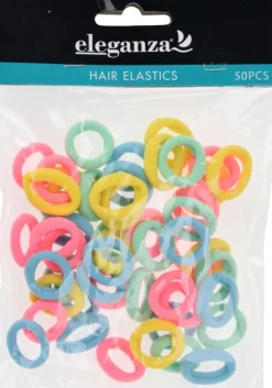 Hårelastikker pastel 50-pak