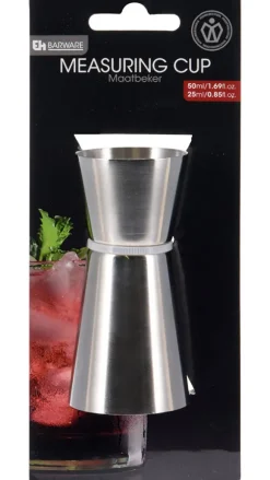 Jigger målebæger stål, 25/50 ml