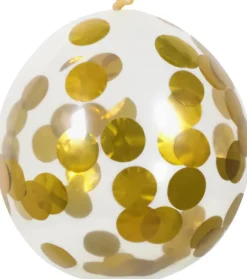 Konfetti ballon guld 5-pak