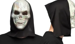 Kraniemaske med hætte, perlemor