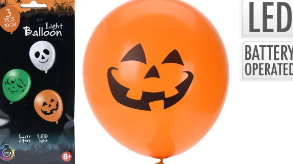 LED balloner Halloween 3-pk