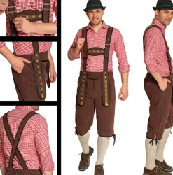 Lederhosen justerbar brun, 2XL