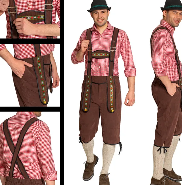 Lederhosen justerbar brun, 2XL