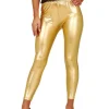 Leggings, guld, str. M