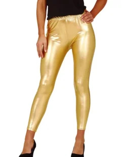Leggings, guld, str. M