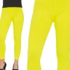 Leggings, neon gul, str. L
