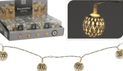 Lyskæde m/10 LED sølvkugler